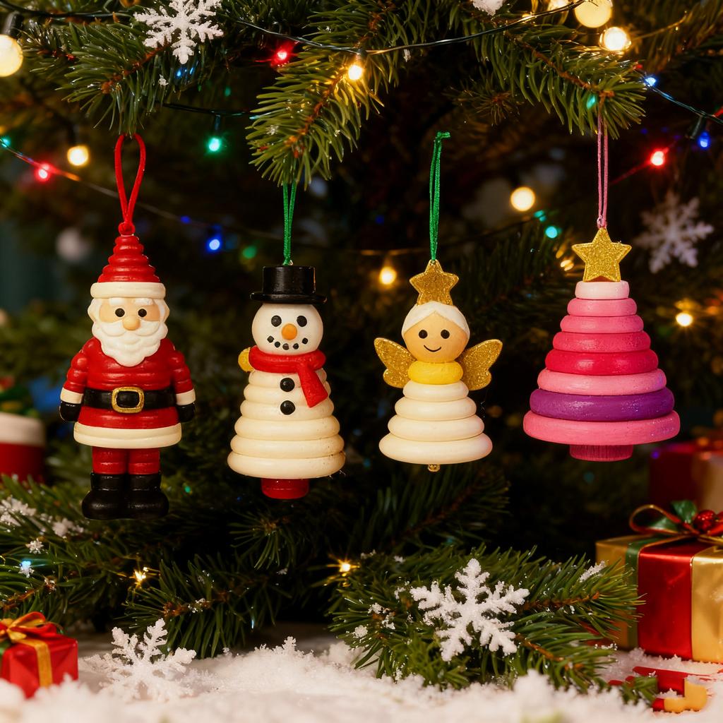 Santa Claus Snowman DIY Button Ornament Kit Christmas Pendant Decor Angel Children Christmas Birthday Gifts Navidad Natal Gift