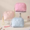 Large Capacity Quilted Cosmetic Bag Candy Color Zipper Closure Love Heart Handbag Ultralight Portable Travel Makeup Bag