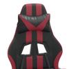Gaming Chair with Footrest Black and Burgundy PU Leather
