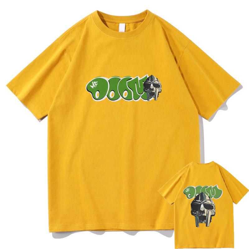 Rapper Mf Doom Madlib Madvillain Maske Grafik T-Shirts Herrenmode Vintage Trend T-Shirts Herren Damen Hip Hop Übergroßes T-Shirt