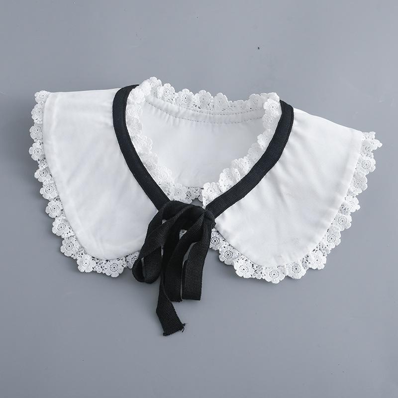 Koreansk Stor Revers Avtakbar Krage for Kvinner Genser Topp Falsk Krage Sjal Skuldersjal Dekor Falske Krager Slips