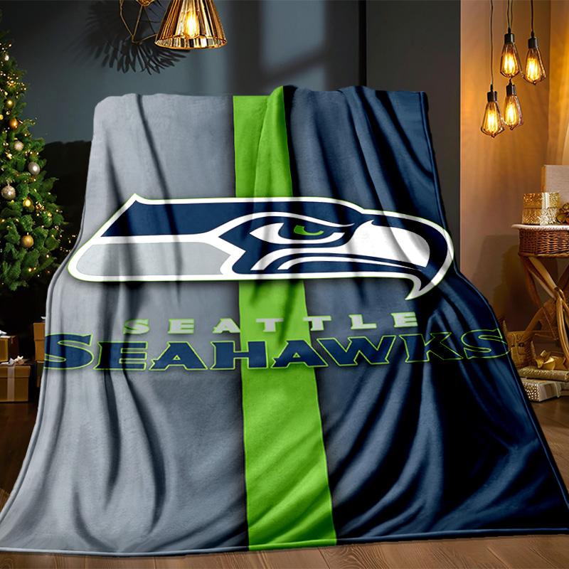 Seattle Seahawks Logo Blanket Outdoor Flannel Blanket for Camping, Hiking, Garden Parties, Picnic Essentials,gift for family and friends