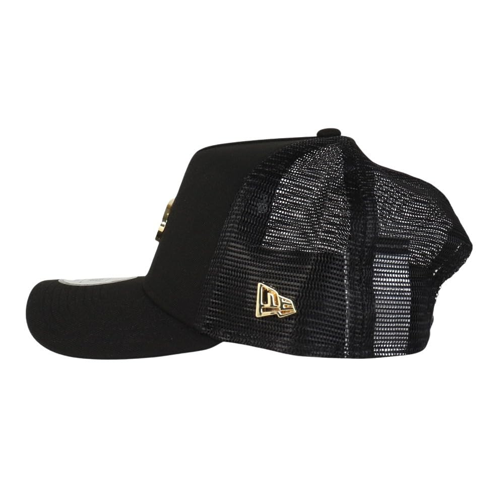 New Era Czapka siatkowa z bawełny, bez metalu, rozmiar uniwersalny 940AFTR METAL PLATE BLK GLD 251 NER36C3777 9FORTYA-Frame Plate, Czarno-złota, (14388622)