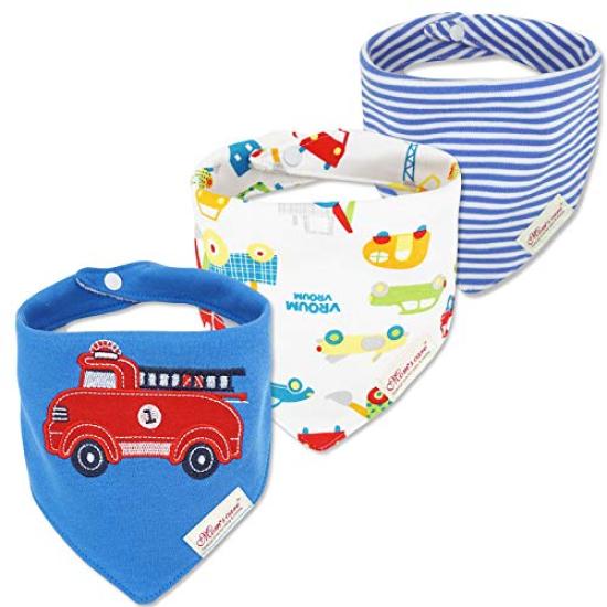 Tobewell Baby Boy Triangle Baby Shower Mealtime Baby Mouth Newborn Soft Set of 6 Bibs, Bandanas, Gifts, Aprons, Bibs, Wipes, Sizes, Cotton,