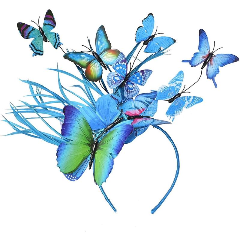 Boho for Butterfly Headband for Butterfly Wings Headwear Novelty for Butterfly Hair Band Halloween Wedding Headpiece Par