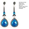 Yousheng 1 Pair Women Drop Earrings Blue Cubic Zirconia Water Drop Hanging Earrings Prom Party Wedding Ear Jewelry Bridal Earrings