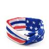 American Flag Independence Day Headband Sporty Elastic Headband, Women's Fashionable Crisscross Wide Headband Hair Accessory