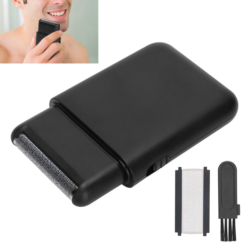USB Charging Electric Razor Travel Portable Men Foil Shaver Beard Trimmer (Black)