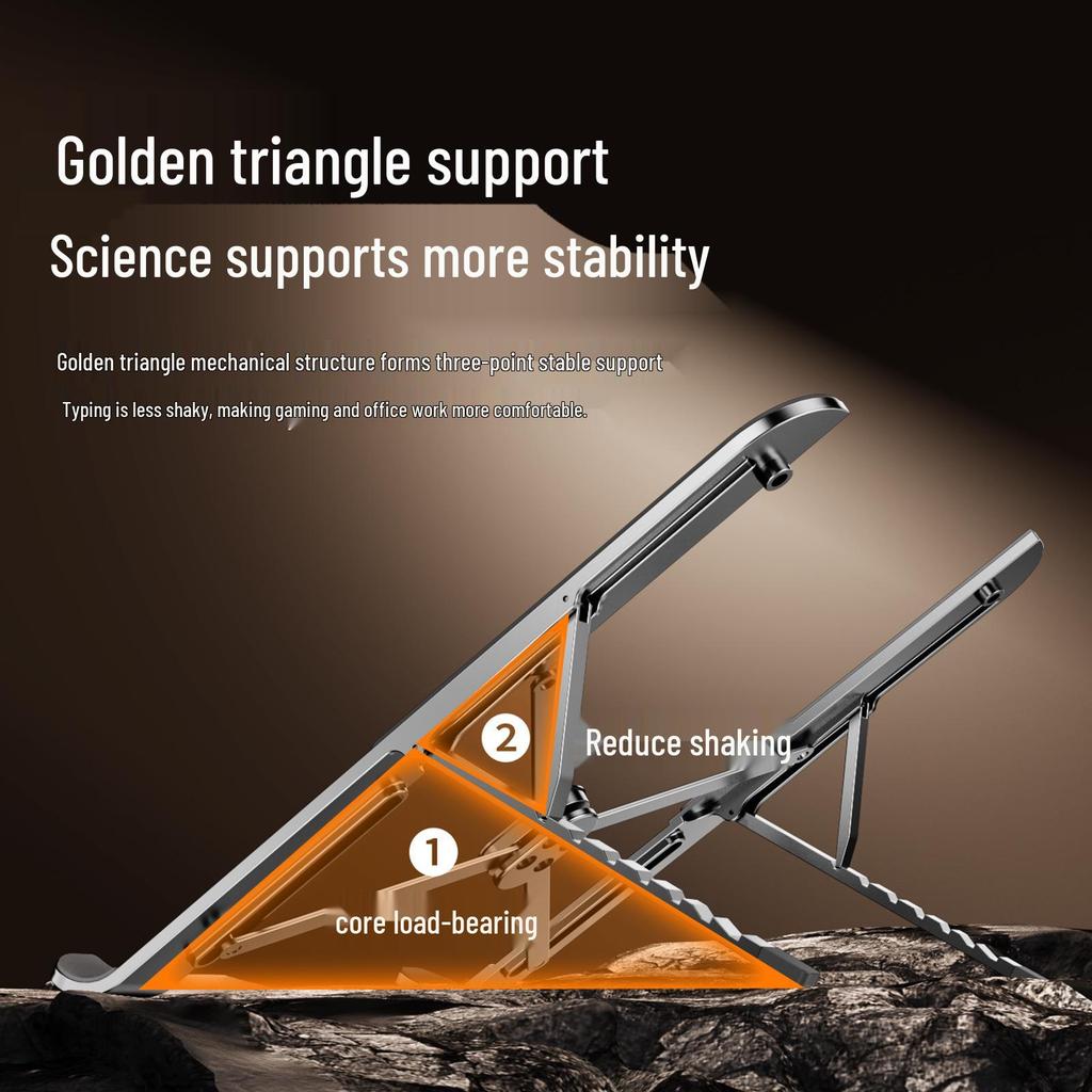 Foldable Height-Adjustable Metal Laptop Stand with Cooling for Gaming Laptops