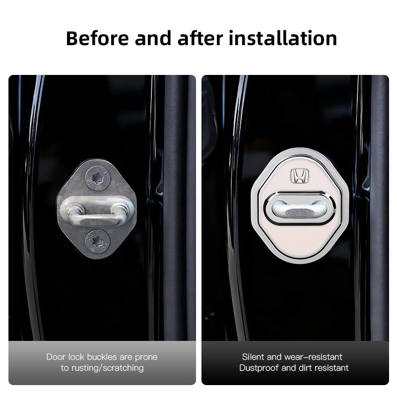 RJVK8 4Pcs TPU Door Lock Buckle Protective Cover Car Accessory For Honda Civic FIT CRV Accord Jazz HRV Prelude Insight Odyssey CRZ 5th