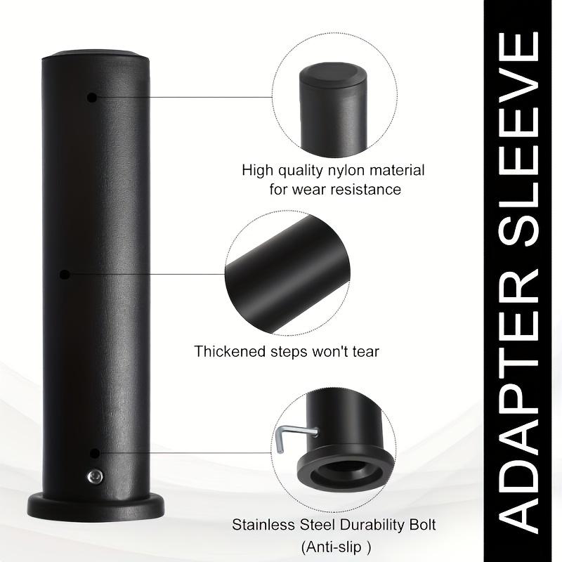 Adapter Sleeve (2pcs), Converts 1" Standard Weight Plate Posts to 2" Weight Plate Posts, Suitable for 1" Standard Barbell Bars, Removable End Cap