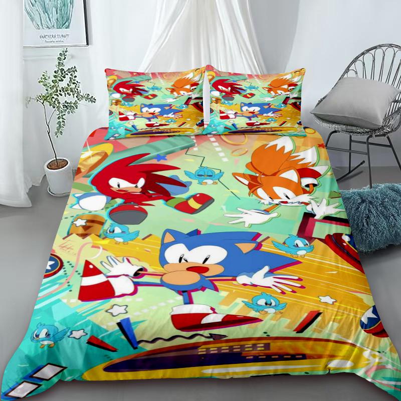 

Duvet Cover Sonic Duvet Cover for Kids – Anime Bedding Set, Duvet Cover, Pillowcases – Bedroom Decor for Children and Teens 135x200cm
