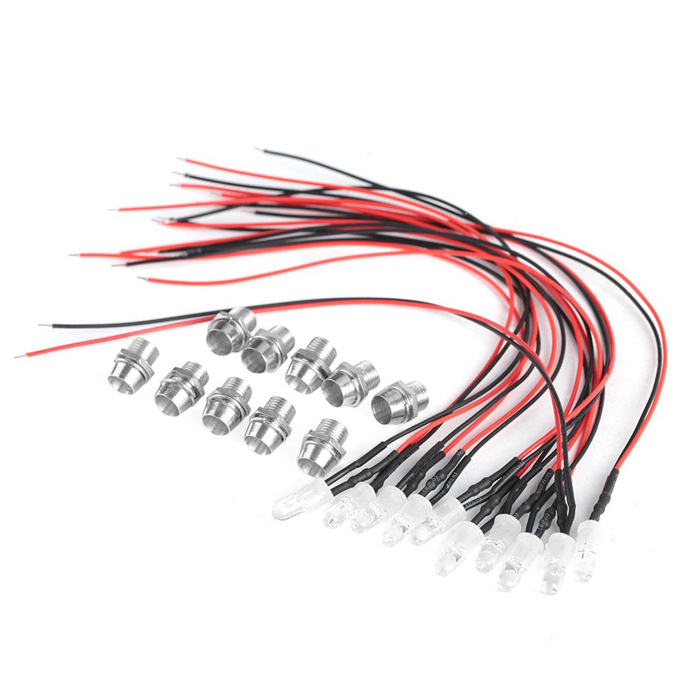 

10 шт. 12V 8mm попередньо підключені постійні світлодіодні ультраяскраві прозорі лампочки (# 01)