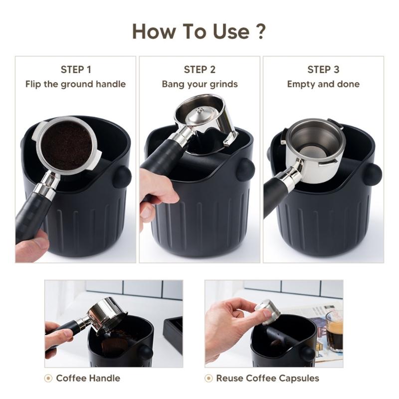 Convenient Coffee Dregs Bins  Multipurpose Antislip Coffee Grounds Bins  Durable ABS Coffee Waste Container for Home Bar