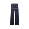 Unisex Streetwear Denim Pants With Musical Note Print Loose Fit Wide Leg Jeans Casual Wear