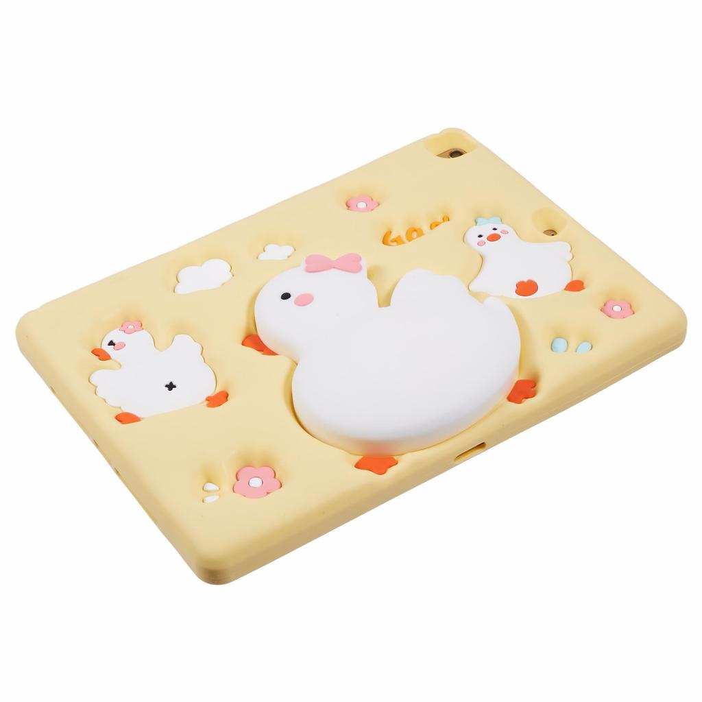 For iPad 10.2 (2021)/(2020)/(2019)/Air 10.5 inch (2019)/Pro 10.5-inch (2017) Silicone Tablet Case 3D Duck Pattern Protective Cover with Shoulder Strap