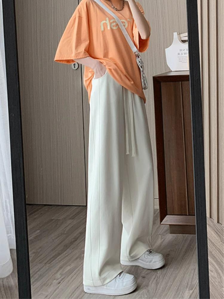 Women's High Waist Loose Fit Petite Straight-Leg Casual Sweatpants, Spring/Autumn 2025 Collection