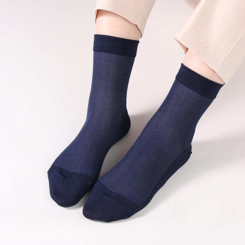 

Мужские всесезонные сетчатые дышащие носки из мерсеризованного хлопка, простые и модные носки из мерсеризованного хлопка для бизнеса 1 pair темно-синий