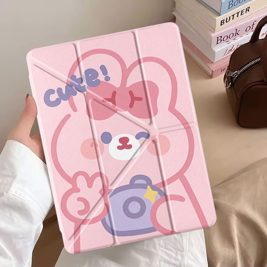 Pink Little Rabbit Tablet Case For iPad Air 4 5 M3 M2 1 2 M4 11inch Pro 2025 Mini 6 7 Pro 11th 10th 9th 8th 7th 12.9inch Holder