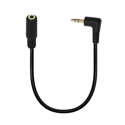 Platzsparendes 90-Grad-Audio-Adapterkabel von 3,5 mm 3-polig Stecker auf 3,5 mm 4-polig Buchse für Kopfhörer und Smartphones