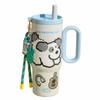 720ml Thermal Water Bottle Leak Proof Drinking Straw Cup Milk Tea Cup Outdoor Insulated Mug  Sports