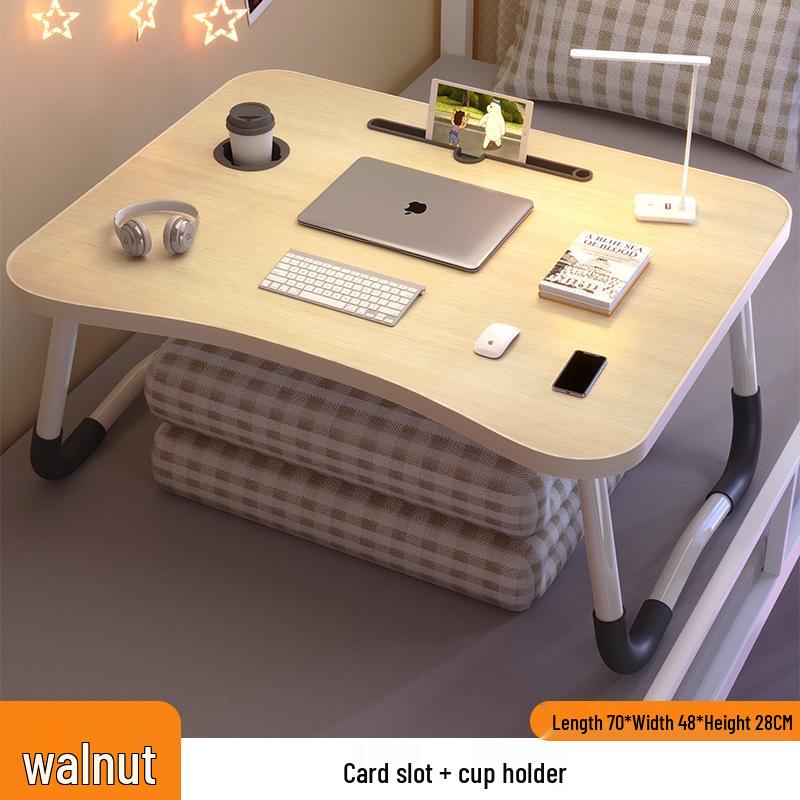 Folding Bedside Desk/Table for Laptop & Study - Bay Window, Bedroom, or Pit Use with Large Brackets