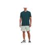 Under Armour Solid Color Mesh Design Fitness Running Training Comfortable Breathable Crew Neck Short Sleeve T-Shirt Men Tops Green 1373724-716