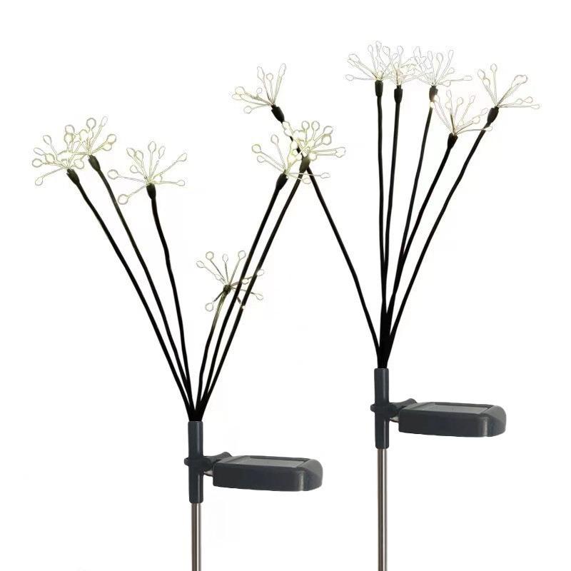 In-Stock Solar Dandelion Firefly Garden Lights: Flower Style Courtyard and Lawn Decoration