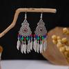 Bohemian Fringed Turquoise Earrings, Retro Minority Style Earrings, Personalized Temperament Earrings.