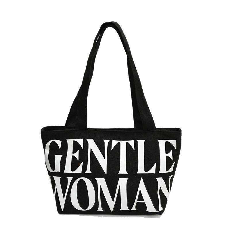 Japanese Style Large Capacity Canvas Tote for Women - Versatile Single Shoulder & Crossbody Handbag with Letters