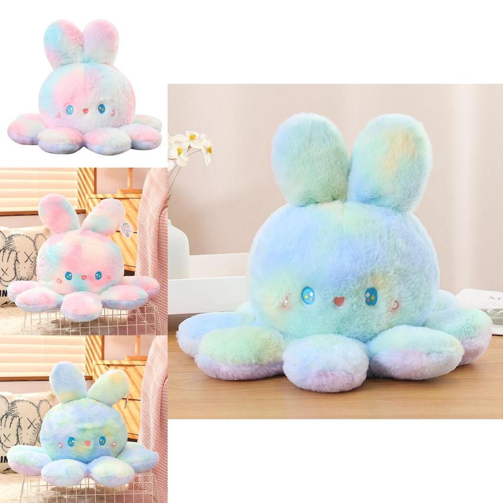 Adorable Reversible Octopus Plush Toy Animal Rabbit Kids Birthday Gift