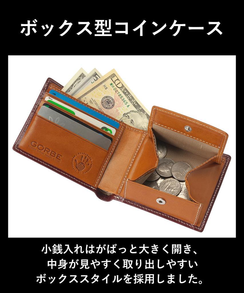 Golbe Italian Leather Smart Bifold Wallet Men's (Black)