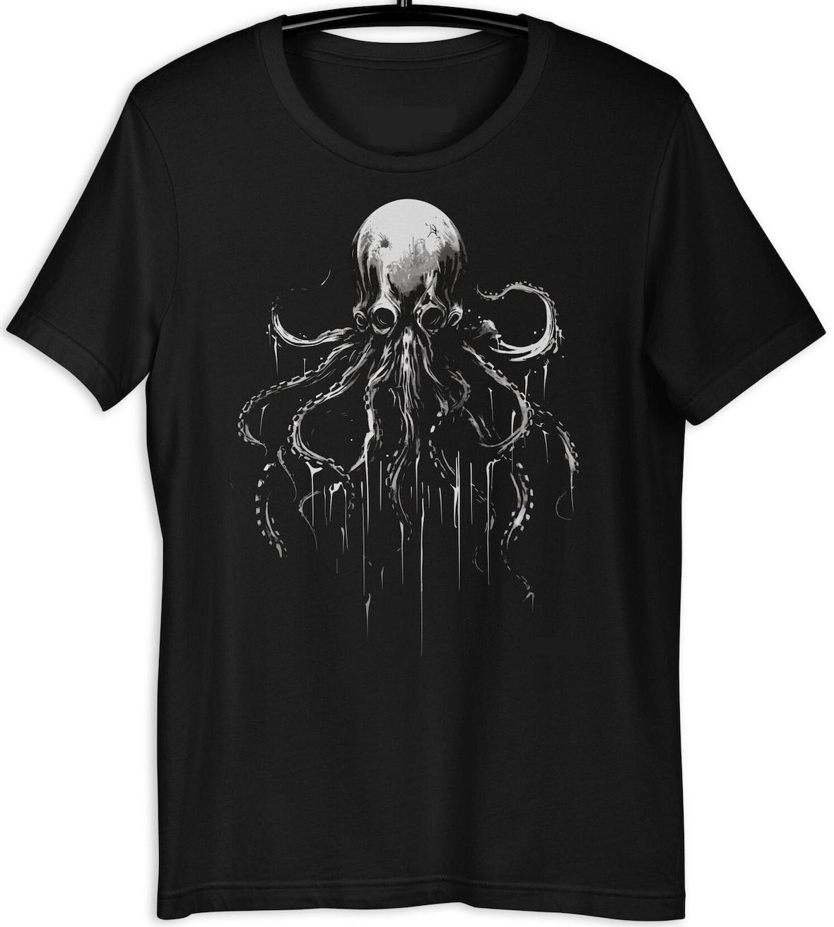 Octopus Shirt, Cthulhu Horror T-Shirt, Alt Grunge Clothing, Goth Tshirt XXXXL