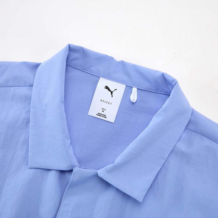 Puma Classics Woven Haus Of Loose Collar Fashion Soft Short Sleeve Shirt Unisex shirts Lavender-Purple 631555-47