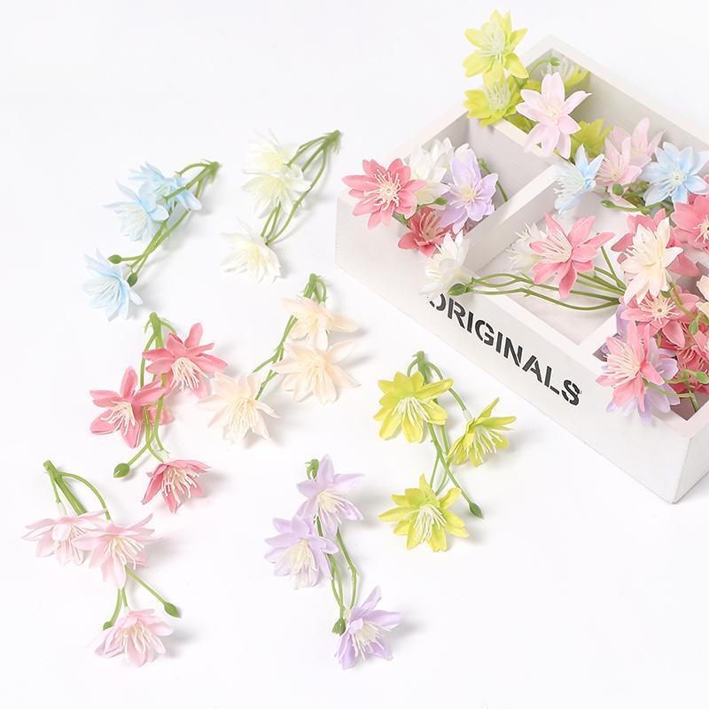 5/10/20PCs 12cm Silk Artificial Flowers 3Forks Bouquet Daisy for Home Room Wedding Decorations DIY Craft Garland Accessories
