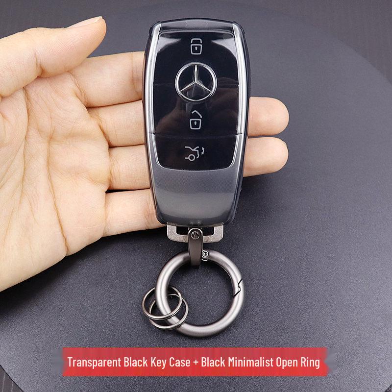 Ultra-Thin Transparent Key Case for Mercedes-Benz E300L, GLC260L, A200L, GLB, GLE350, and CLS-Class