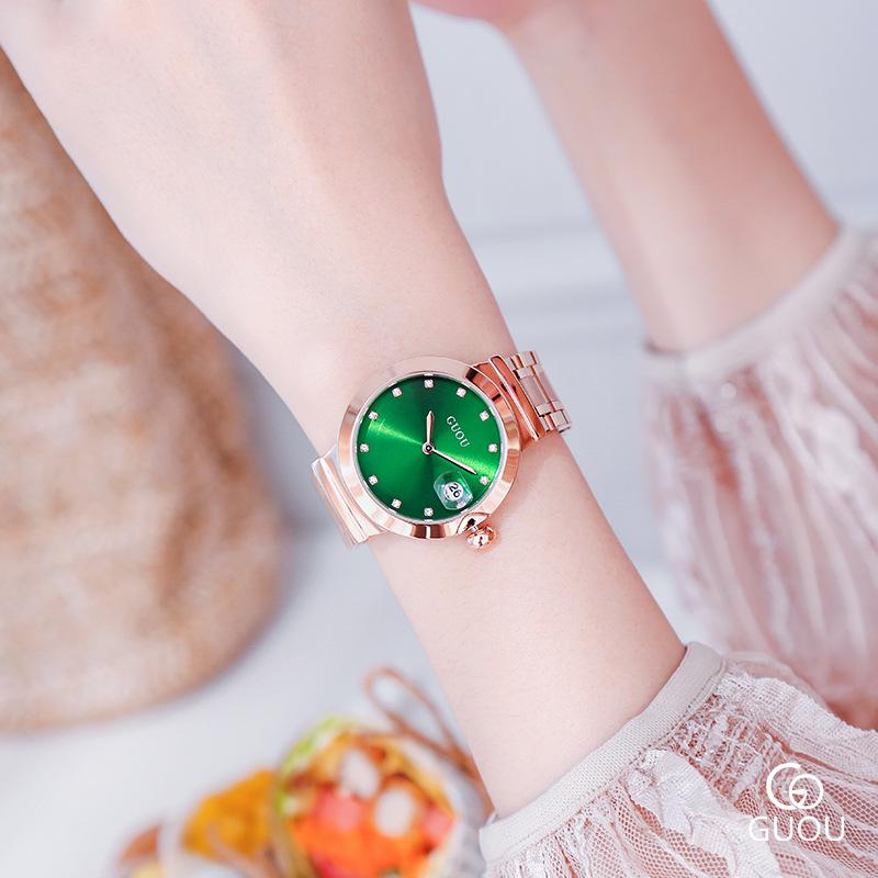 

Часы Hong Kong женские кварцевые часы со стальным ремешком часы женские часы со стразами розовое золото