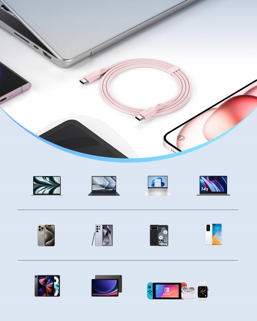 Innostyle Usb-C Fast Charging Cable For Iphone Samsung Usb Type C 60W 2M