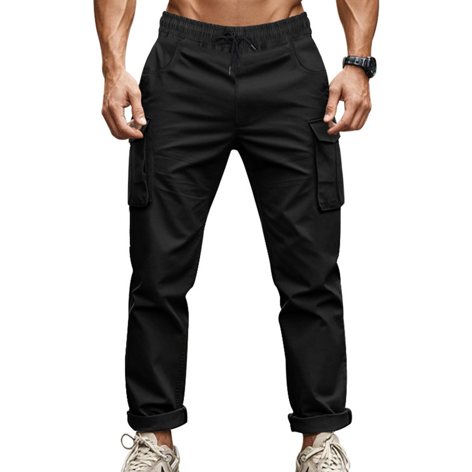 

Мужская рабочая одежда для активного отдыха Amikaji Sports Мужские повседневные брюки для бега L чёрный