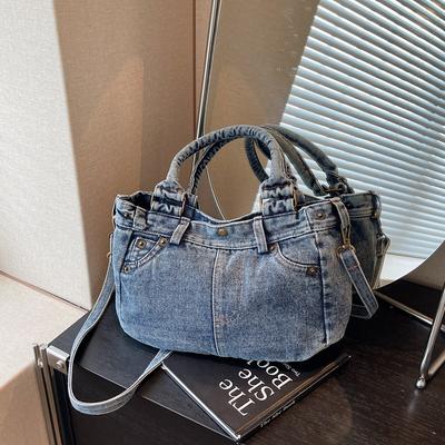 Vintage Denim Tragetasche Damen Schulter Umhängetasche