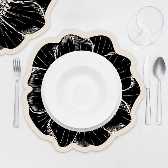 Yousheng Flower Placemat Dining Table Heat Insulation Mat Absorbent Diatomaceous Earth Decorative Flower Mat for Kitchen Countertop Coffee Table