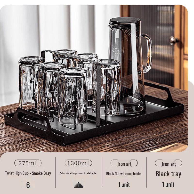Elegant Twisted Borosilicate Glass Drinkware Set