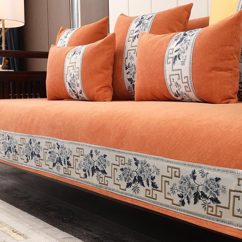 Non-Slip Thicken Chenille Sofa Cover Towel Slipcover Seat European Couch Cover Sofa Protecto Towel for Living Room Decor Grey
