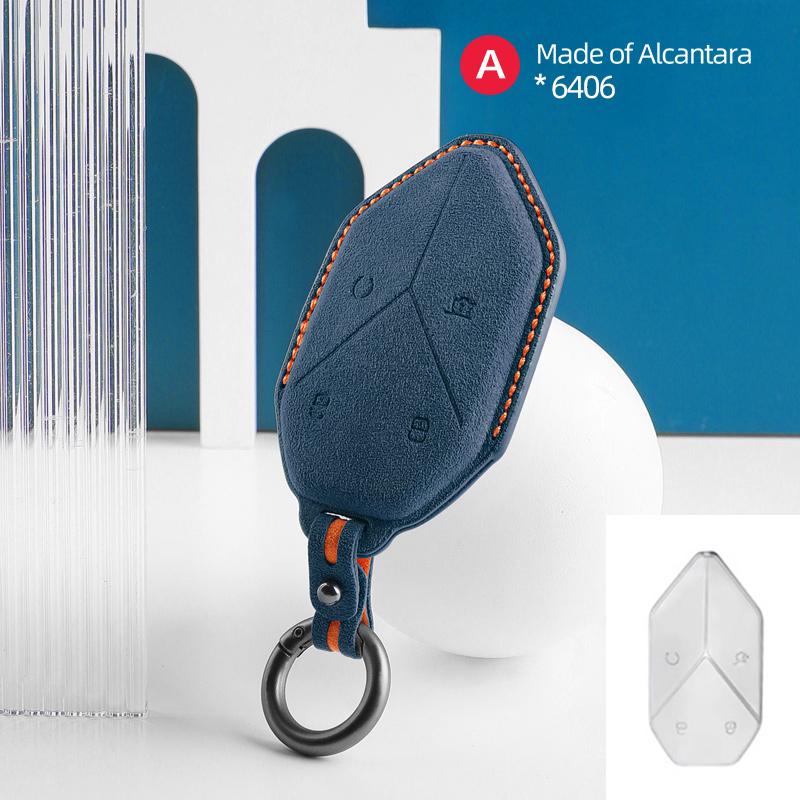 For BYD DMI Formula leopard 5 Car Key Case Alcantara Suede Keychain Cover Shell Protector Auto Interior Accessories 2025 2025