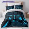 Conjunto de Colcha com Padrão de Desenho Animado Capa de Colcha Fronha Decoração de Casa Presente de Aniversário (1 capa de edredom + 2 fronhas, sem enchimento.)