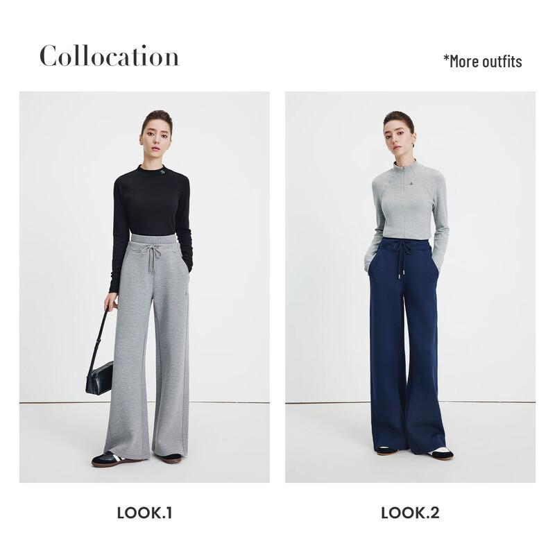 Navigare Women's High-Waist Casual Wide-Leg Straight Pants