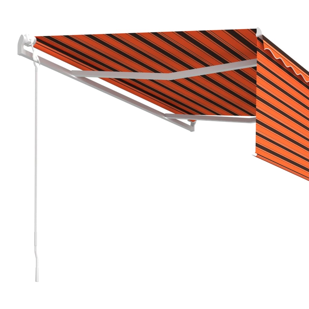 Automatic Retractable Awning with Valance 4.5 X 3 M Orange & Brown