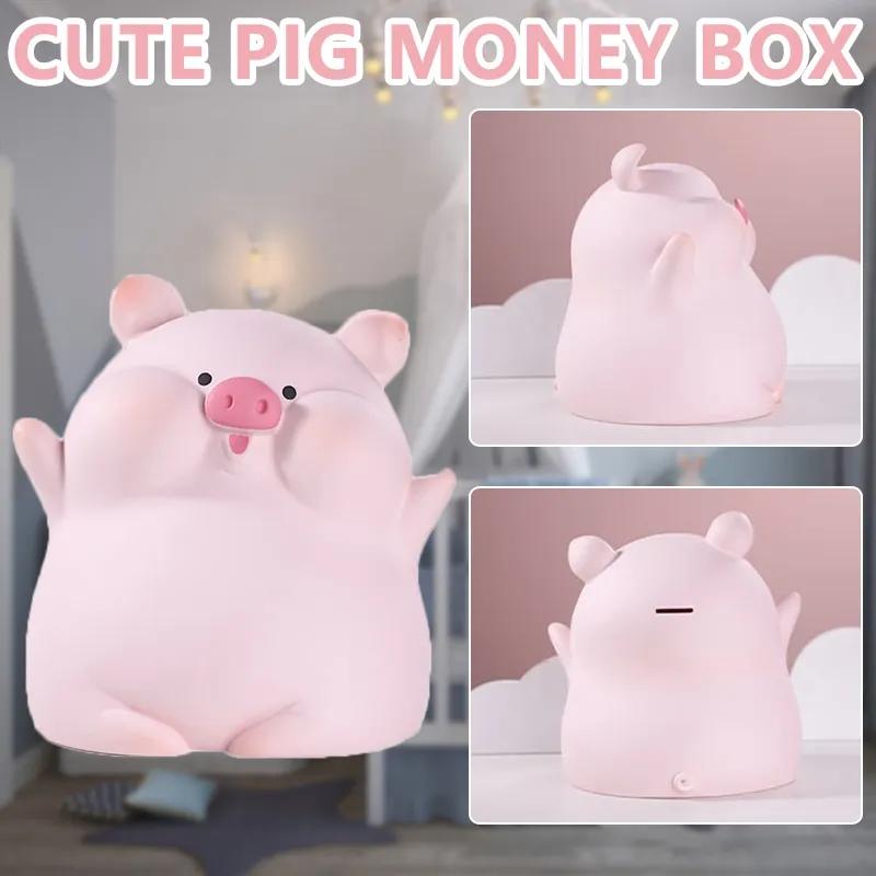Nydelig Pig Piggy Bank Sparer Mynt Penger Søt Bankboks Vinyl Anti Fall Piggy Bank Bursdagsgaver Home Decor Ornament