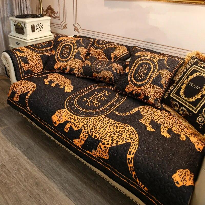 Couch Cover Fashion Leopard Print Sofa Cushion The Four Seasons Anti-slip Sofa Cover Light Luxury and Simple Hair Towel Set