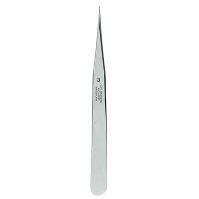 Keiba Precision Stainless Type 3 Tweezers, Non-Magnetic, Acid-Resistant, Steel, (Straight), TS-3-S